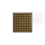 Infinity Drain - 5'' x 5'' LQD 5 Squares Pattern Complete Kit in Satin Bronze with ABS Drain Body, 2'' Outlet - Satin Bronze