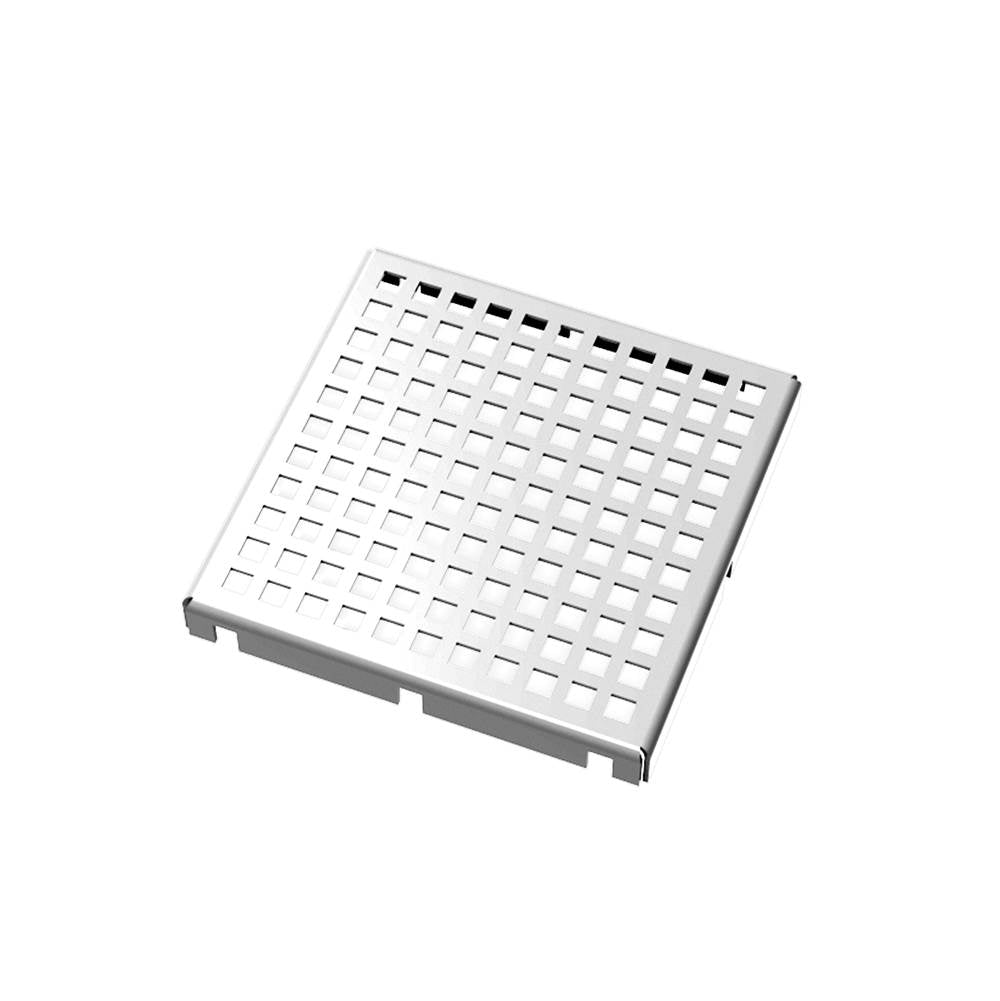 Infinity Drain - 5''x5'' LQ5 Squares Pattern Top Plate in Polished Stainless - Polished Stainless