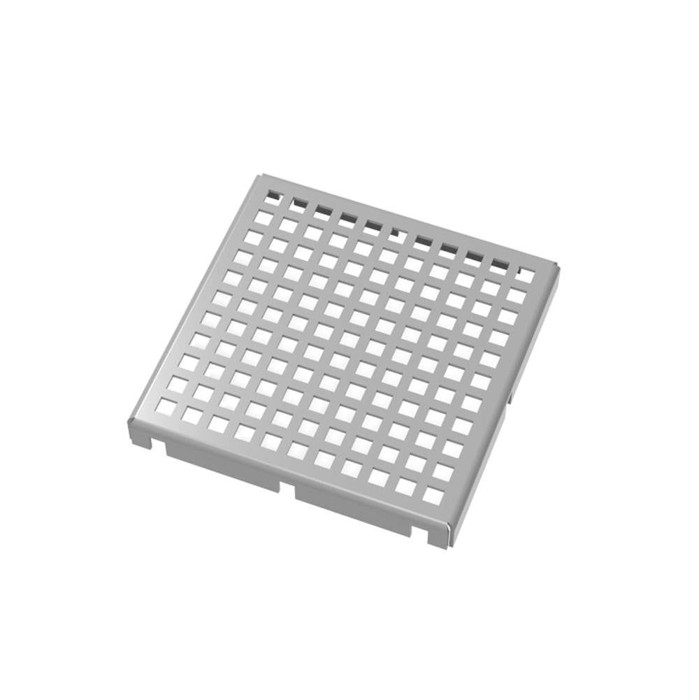 Infinity Drain - 5''x5'' LQ5 Squares Pattern Top Plate in Satin Stainless - Satin Stainless