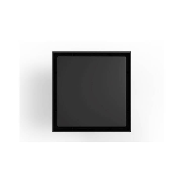 Infinity Drain - 5'' x 5'' LSD 5 Solid Style Complete Kit in Matte Black with ABS Drain Body, 2'' Outlet - Matte Black