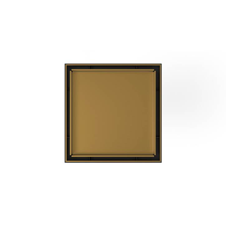 Infinity Drain - 5''x5'' LT5 Tile Drain Strainer-2'' Throat in Satin Bronze - Satin Bronze