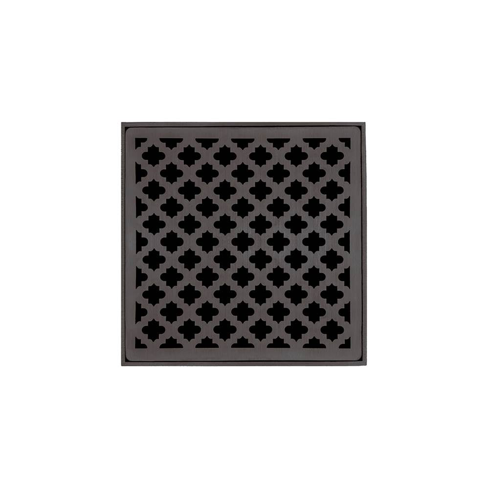 Infinity Drain - 5'' x 5'' Strainer with Moor Pattern Decorative Plate and 2'' Throat in Oil Rubbed Bronze for MD 5 - Oil Rubbed Bronze