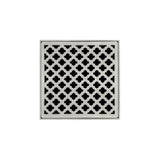 Infinity Drain - 5'' x 5'' Strainer with Moor Pattern Decorative Plate and 2'' Throat in Satin Stainless for MD 5 - Satin Stainless