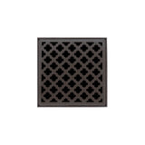 Infinity Drain - 4'' x 4'' MD 4 Complete Kit with Moor Pattern Decorative Plate in Oil Rubbed Bronze with ABS Drain Body, 2'' Outlet - Oil Rubbed Bronze