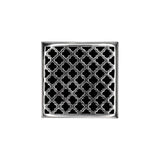 Infinity Drain - 5'' x 5'' MD 5 Complete Kit with Moor Pattern Decorative Plate in Polished Stainless with ABS Drain Body, 2'' Outlet - Polished Stainless