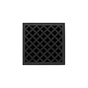 Infinity Drain - 4'' x 4'' MDB 4 Complete Kit with Moor Pattern Decorative Plate in Matte Black with Stainless Steel Bonded Flange Drain Body, 2'' No Hub Outlet - Matte Black