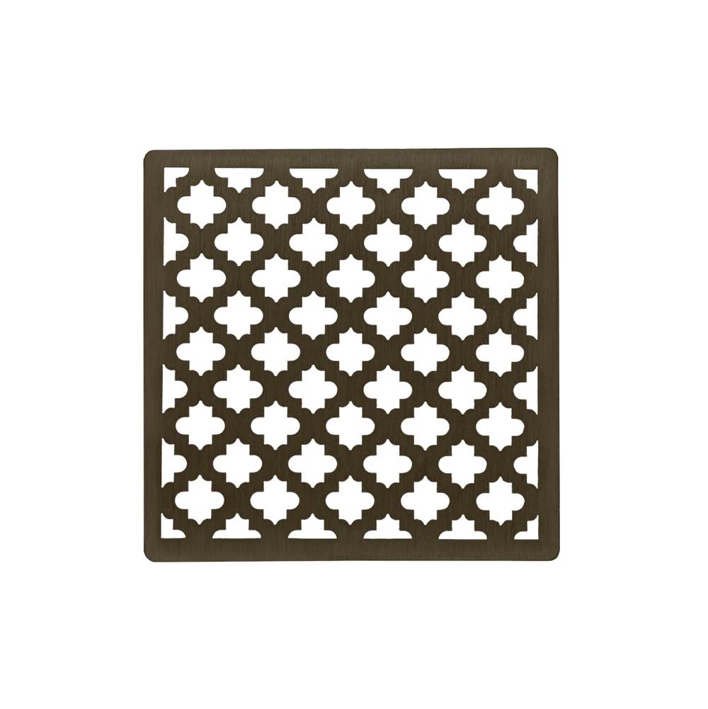 Infinity Drain - 4'' x 4'' Moor Pattern Decorative Plate for M 4, MD 4, MDB 4 in Oil Rubbed Bronze - Oil Rubbed Bronze