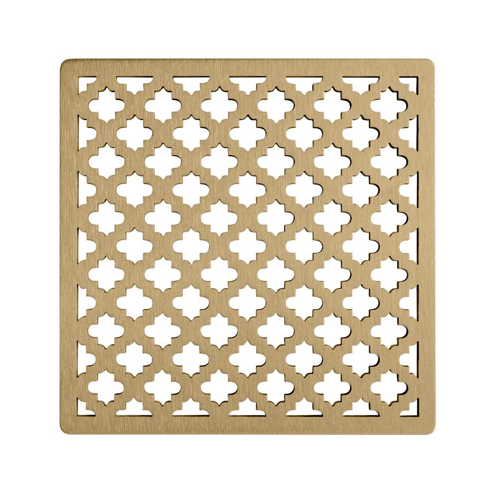 Infinity Drain - 5'' x 5'' Moor Pattern Decorative Plate for M 5, MD 5, MDB 5 in Satin Bronze - Satin Bronze