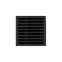 Infinity Drain - 4'' x 4'' ND 4 Complete Kit with Lines Pattern Decorative Plate in Matte Black with PVC Drain Body, 2'' Outlet - Matte Black