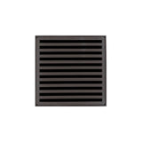 Infinity Drain - 5'' x 5'' ND 5 Complete Kit with Lines Pattern Decorative Plate in Oil Rubbed Bronze with PVC Drain Body, 2'' Outlet - Oil Rubbed Bronze