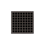 Infinity Drain - 5'' x 5'' Strainer with Squares Pattern Decorative Plate and 2'' Throat in Oil Rubbed Bronze for QD 5 - Oil Rubbed Bronze
