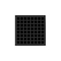 Infinity Drain - 5'' x 5'' QDB 5 Complete Kit with Squares Pattern Decorative Plate in Matte Black with ABS Bonded Flange Drain Body, 2'', 3'' and 4'' Outlet - Matte Black