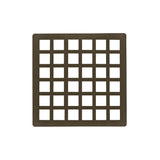 Infinity Drain - 4'' x 4'' Squares Pattern Decorative Plate for Q 4, QD 4, QDB 4 in Oil Rubbed Bronze - Oil Rubbed Bronze
