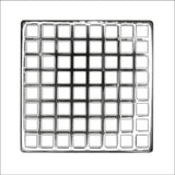 Infinity Drain - 5'' x 5'' Squares Pattern Decorative Plate for Q 5, QD 5, QDB 5 in Polished Stainless - Polished Stainless