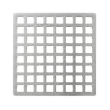 Infinity Drain - 5'' x 5'' Squares Pattern Decorative Plate for Q 5, QD 5, QDB 5 in Satin Stainless - Satin Stainless