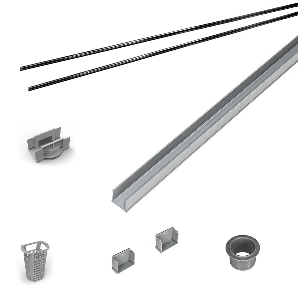Infinity Drain - 36'' Rough Only Kit for S-AG 38 and S-DG 38 series. Includes PVC Components and Channel Trim - Matte Black