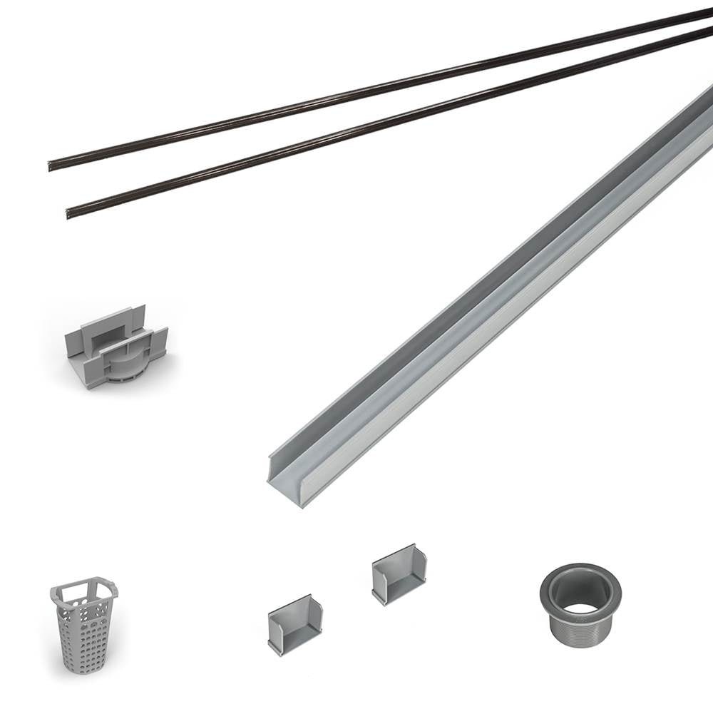 Infinity Drain - 72'' Rough Only Kit for S-AG 38 and S-DG 38 series. Includes PVC Components and Channel Trim - Oil Rubbed Bronze