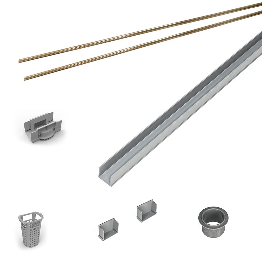 Infinity Drain - 48'' Rough Only Kit for S-AG 38 and S-DG 38 series. Includes PVC Components and Channel Trim - Satin Bronze