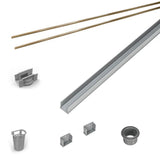 Infinity Drain - 48'' Rough Only Kit for S-AG 38 and S-DG 38 series. Includes PVC Components and Channel Trim - Satin Bronze