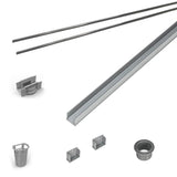 Infinity Drain - 72'' Rough Only Kit for S-AG 38 and S-DG 38 series. Includes PVC Components and Channel Trim - Satin Stainless