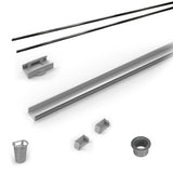 Infinity Drain - 48'' Rough Only Kit for S-LAG 38 and S-LT 38 series. Includes PVC Components and Channel Trim - Matte Black