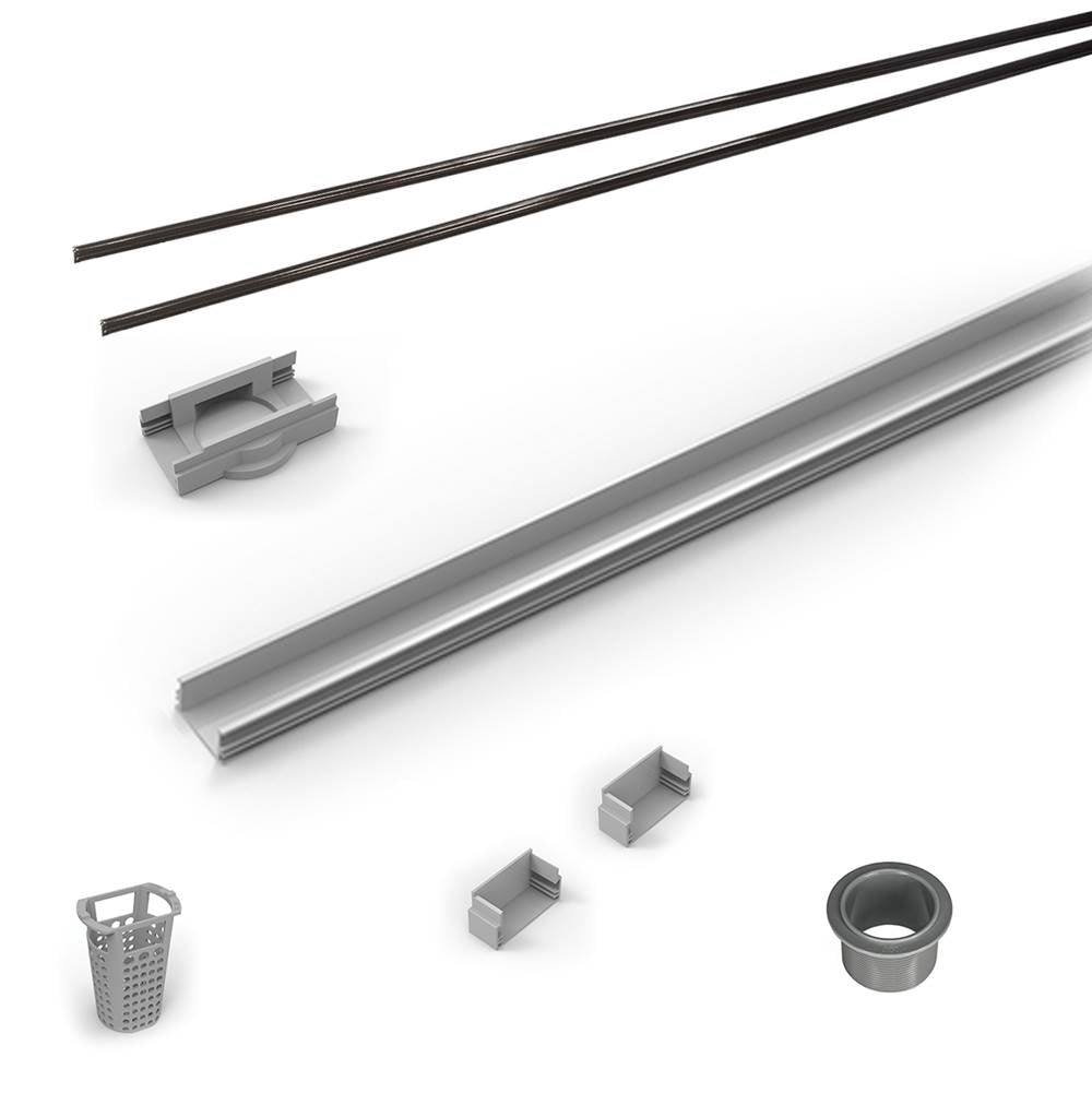 Infinity Drain - 48'' Rough Only Kit for S-LAG 38 and S-LT 38 series. Includes PVC Components and Channel Trim - Oil Rubbed Bronze