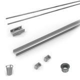 Infinity Drain - 48'' Rough Only Kit for S-LAG 38 and S-LT 38 series. Includes PVC Components and Channel Trim - Polished Stainless