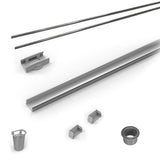 Infinity Drain - 60'' Rough Only Kit for S-LAG 38 and S-LT 38 series. Includes PVC Components and Channel Trim - Satin Stainless