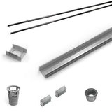 Infinity Drain - 72'' Rough Only Kit for S-LAG 65, S-LT 65, and S-LTIF 65 series. Includes PVC Components and Channel Trim - Matte Black