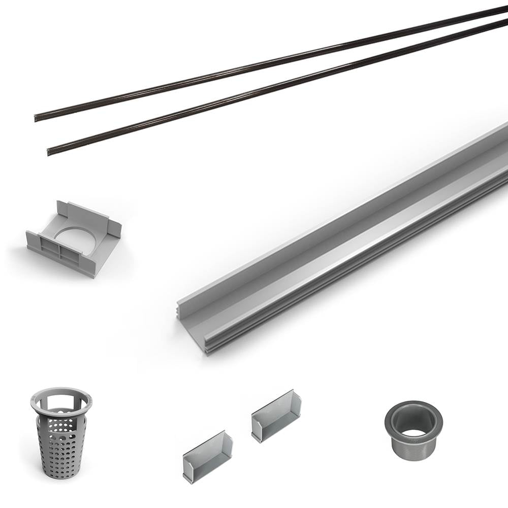 Infinity Drain - 72'' Rough Only Kit for S-LAG 65, S-LT 65, and S-LTIF 65 series. Includes PVC Components and Channel Trim - Oil Rubbed Bronze