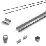 Infinity Drain - 72'' Rough Only Kit for S-LAG 65, S-LT 65, and S-LTIF 65 series. Includes PVC Components and Channel Trim - Polished Stainless