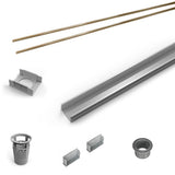 Infinity Drain - 72'' Rough Only Kit for S-LAG 65, S-LT 65, and S-LTIF 65 series. Includes PVC Components and Channel Trim - Satin Bronze