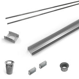 Infinity Drain - 72'' Rough Only Kit for S-LAG 65, S-LT 65, and S-LTIF 65 series. Includes PVC Components and Channel Trim - Satin Stainless
