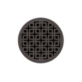 Infinity Drain - 5'' Round RKD 5 Complete Kit with Link Pattern Decorative Plate in Oil Rubbed Bronze with ABS Drain Body, 2'' Outlet - Oil Rubbed Bronze