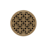 Infinity Drain - 5'' Round RKDB 5 Complete Kit with Link Pattern Decorative Plate in Satin Bronze with ABS Bonded Flange Drain Body, 2'', 3'' and 4'' Outlet - Satin Bronze