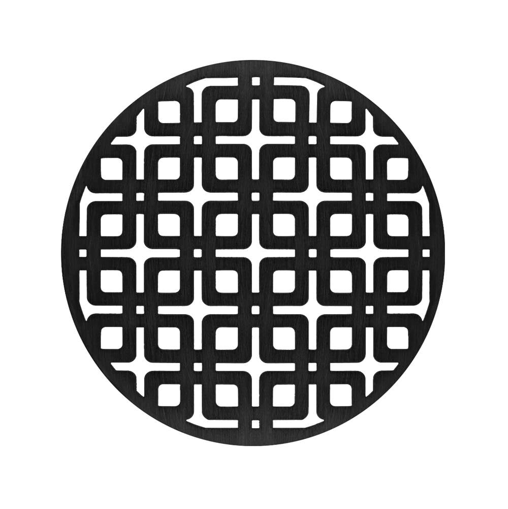 Infinity Drain - 5'' Round Link Pattern Decorative Plate for RK 5, RKD 5, RKDB 5 in Matte Black - Matte Black