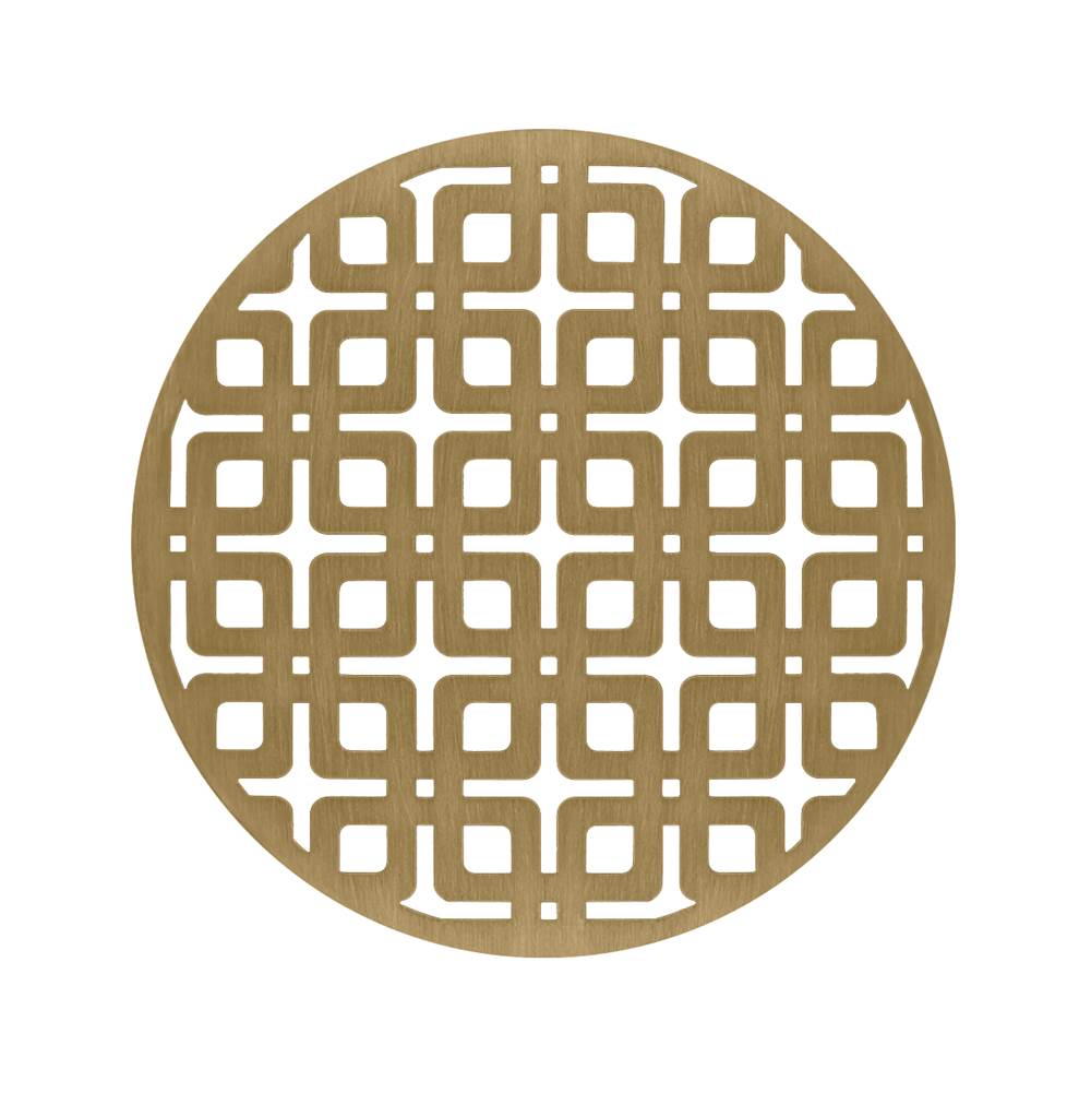 Infinity Drain - 5'' Round Link Pattern Decorative Plate for RK 5, RKD 5, RKDB 5 in Satin Bronze - Satin Bronze