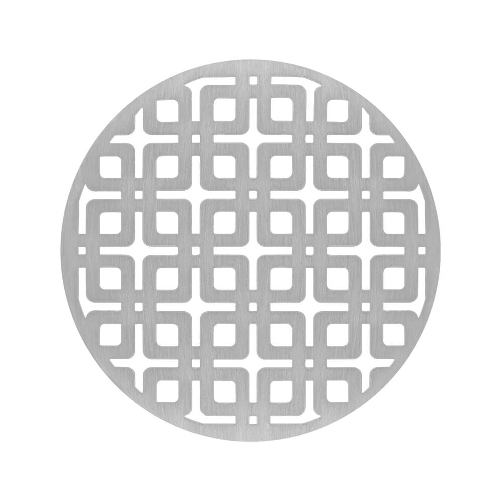 Infinity Drain - 5'' Round Link Pattern Decorative Plate for RK 5, RKD 5, RKDB 5 in Satin Stainless - Satin Stainless
