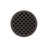 Infinity Drain - 5'' Round RMD 5 Complete Kit with Moor Pattern Decorative Plate in Oil Rubbed Bronze with ABS Drain Body, 2'' Outlet - Oil Rubbed Bronze
