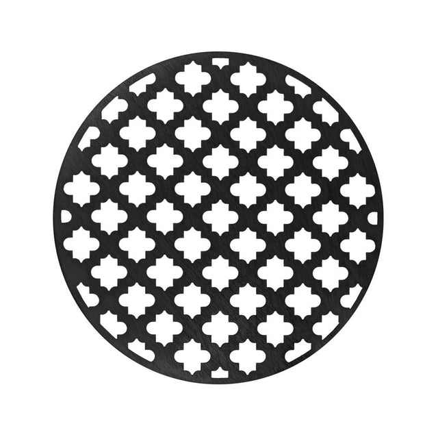 Infinity Drain - 5'' Round Moor Pattern Decorative Plate for RM 5, RMD 5, RMDB 5 in Matte Black - Matte Black