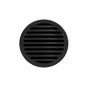 Infinity Drain - 5'' Round RND 5 Complete Kit with Lines Pattern Decorative Plate in Matte Black with ABS Drain Body, 2'' Outlet - Matte Black