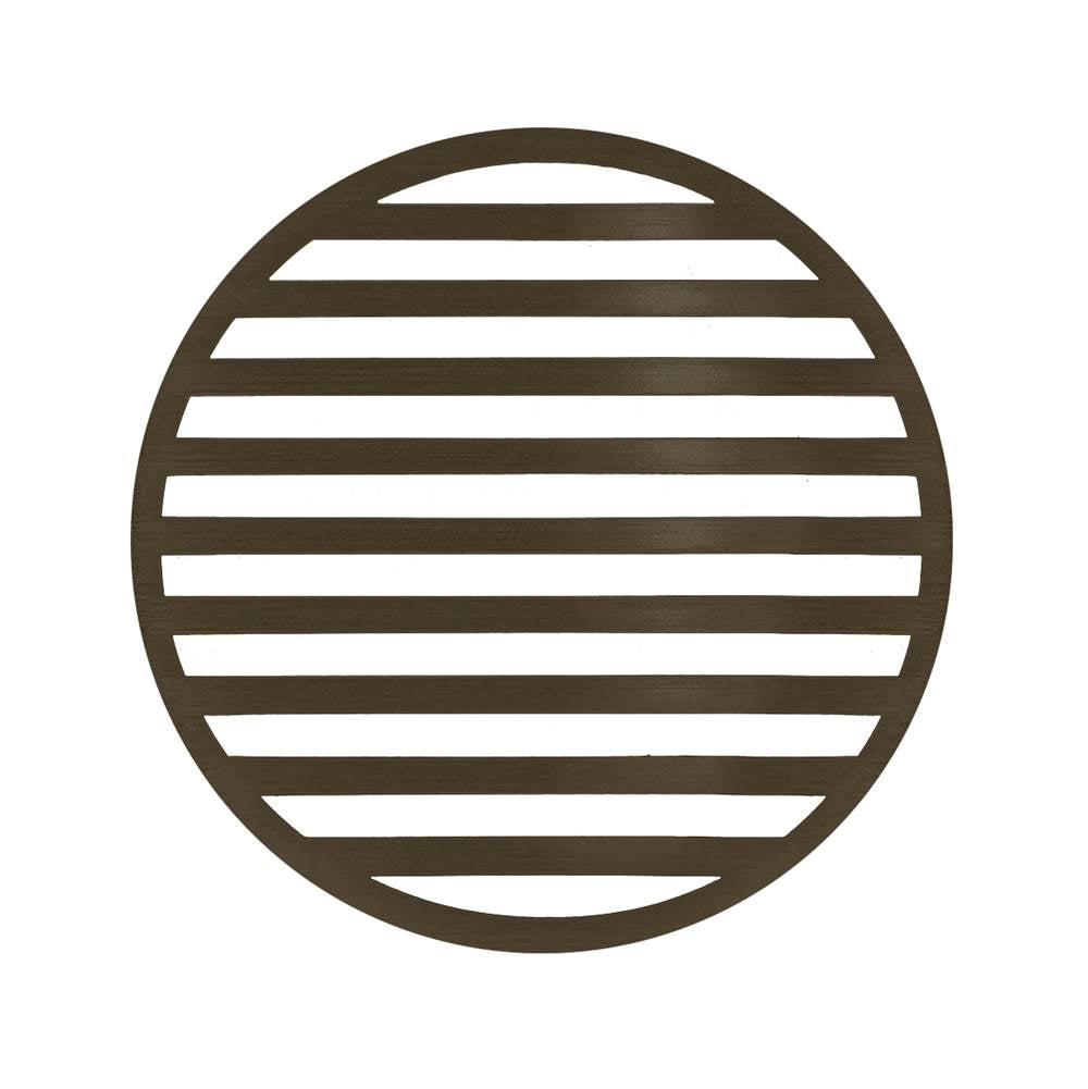 Infinity Drain - 5'' Round Lines Pattern Decorative Plate for RN 5, RND 5, RNDB 5 in Oil Rubbed Bronze - Oil Rubbed Bronze