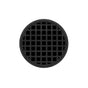 Infinity Drain - 5'' Round RQD 5 Complete Kit with Squares Pattern Decorative Plate in Matte Black with Cast Iron Drain Body, 2'' Outlet - Matte Black