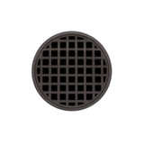 Infinity Drain - 5'' Round RQDB 5 Complete Kit with Squares Pattern Decorative Plate in Oil Rubbed Bronze with ABS Bonded Flange Drain Body, 2'', 3'' and 4'' Outlet - Oil Rubbed Bronze