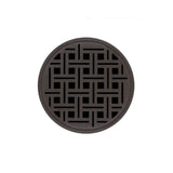 Infinity Drain - 5'' Round RVD 5 Complete Kit with Weave Pattern Decorative Plate in Oil Rubbed Bronze with PVC Drain Body, 2'' Outlet - Oil Rubbed Bronze