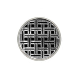 Infinity Drain - 5'' Round RVD 5 Complete Kit with Weave Pattern Decorative Plate in Polished Stainless with PVC Drain Body, 2'' Outlet - Polished Stainless