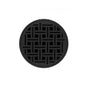 Infinity Drain - 5'' Round RVDB 5 Complete Kit with Weave Pattern Decorative Plate in Matte Black with ABS Bonded Flange Drain Body, 2'', 3'' and 4'' Outlet - Matte Black