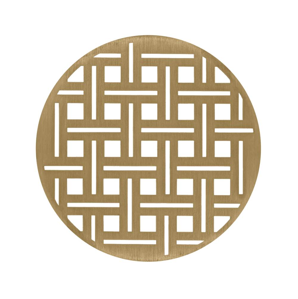 Infinity Drain - 5'' Round Weave Pattern Decorative Plate for RV 5, RVD 5, RVDB 5 in Satin Bronze - Satin Bronze