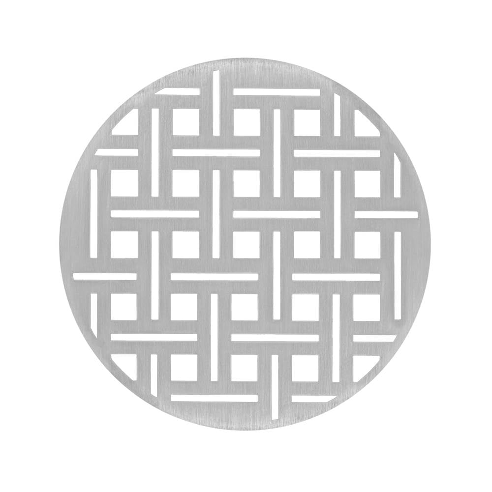 Infinity Drain - 5'' Round Weave Pattern Decorative Plate for RV 5, RVD 5, RVDB 5 in Satin Stainless - Satin Stainless