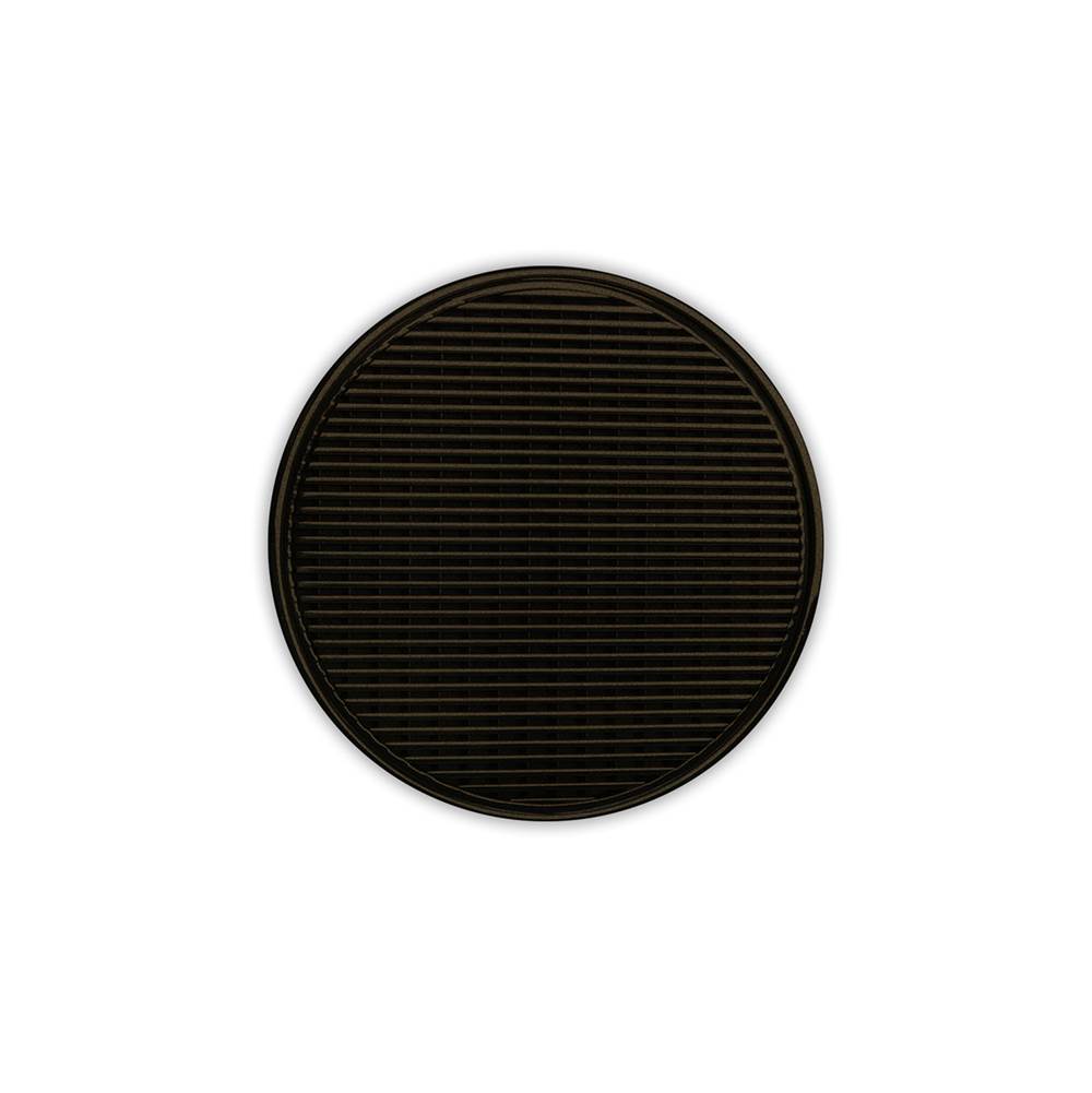 Infinity Drain - 5'' Round RWDB 5 Complete Kit with Wedge Wire Pattern Decorative Plate in Oil Rubbed Bronze with Stainless Steel Bonded Flange Drain Body, 2'' No Hub Outlet - Oil Rubbed Bronze